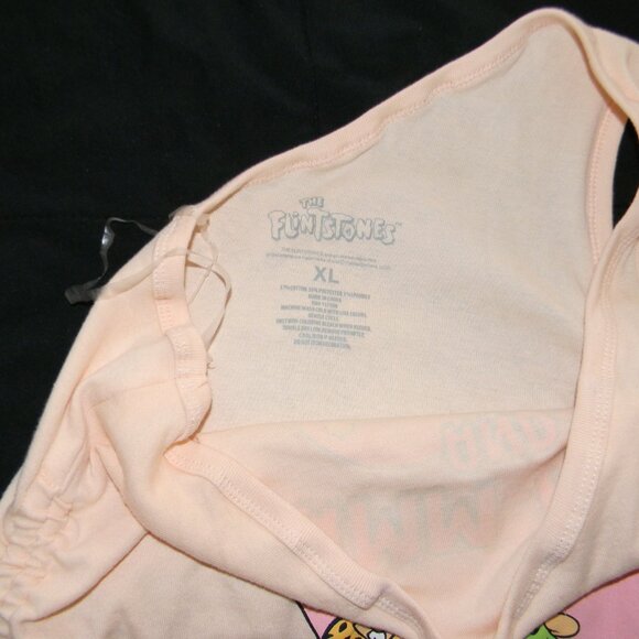 Flintstones BammBamm and Pebbles One Shoulder Tee Tank XL NWOT Retro Ruched - Picture 6 of 6